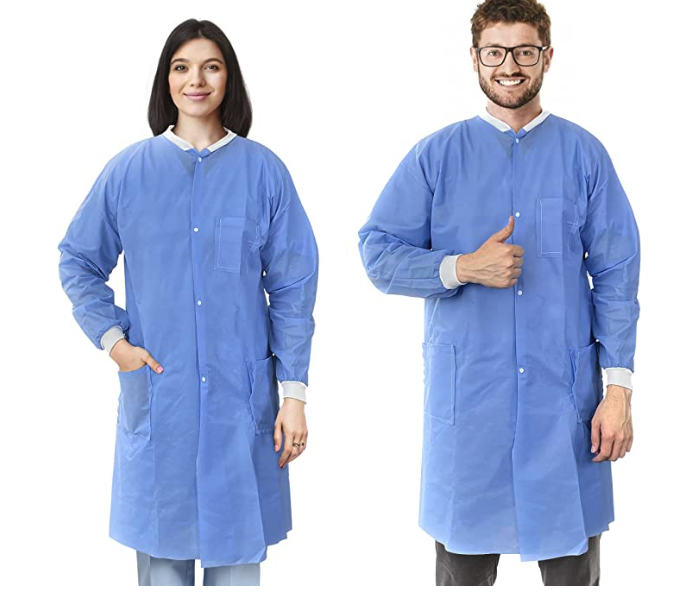 High Quality SMS 45gsm Disposable Lab Gown 2 Pockets Unisex M/L 10 Pcs - $39.99