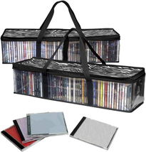 Evelots 2 Pack CD Storage Bags, Clear PVC Plastic-Holds 96 Cds with Cases Total- - £19.01 GBP