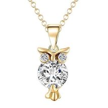 2.50 Ct Round Cut Diamond Custom Owl Unisex Pendant 14K Yellow Gold Finish   - £85.99 GBP