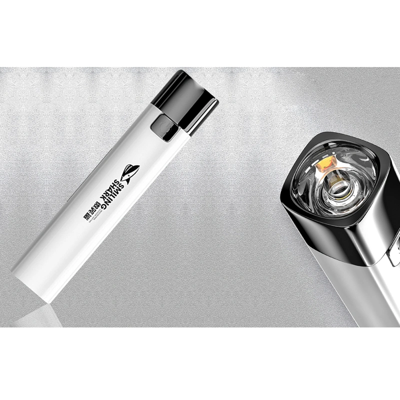 White Mini LED Flashlight, 1x4.8in, rechargeable power supply, usb charger - £10.15 GBP