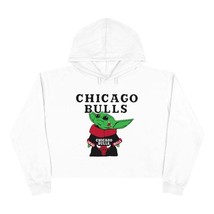 Baby Yoda-Chicago Bulls Women&#39;s Drawstring Crop Top Hoodie Sweatshirt-St... - $34.20