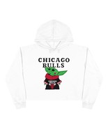 Baby Yoda-Chicago Bulls Women&#39;s Drawstring Crop Top Hoodie Sweatshirt-St... - £27.10 GBP