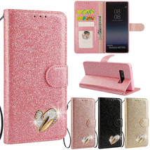 Bling Diamond Magnetic Wallet Leather Case Cover fr Samsung S20Ultra Note10/S9/8 - £43.15 GBP