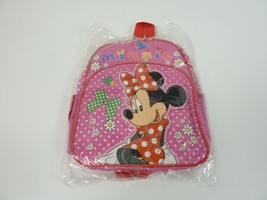 New Disney Junior Minnie Mouse Pink White Dots Backpack Bag - $13.36
