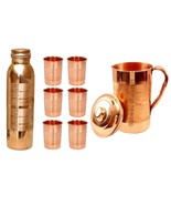 Copper Drinking Bottle Silvertouch Water Pitcher Jug Tumbler Glass 1500M... - £54.53 GBP