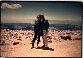 1950s 35mm Slide Man Woman Posing for Photo Mountains Dirt Road Kodachrome - $4.50