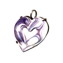 Purple Swirl Sterling Silver Charm Stone Large Curved Necklace - £26.03 GBP