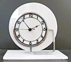 1930s Smiths Art Deco White Bakelite and Chrome Table Clock - $133.65