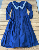 Vintage gunne sax women’s lace collar button front dress Size 9 navy Blue - £85.47 GBP