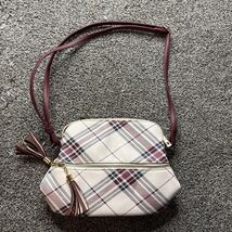 Unbranded 8”x11” Plaid Pattern Faux Leather Purse 5 Compartment - €11,14 EUR