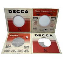 DECCA Records Company Sleeves 45 RPM Vinyl Orange Striped Lot of 4 Bold Logo - $11.87