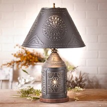 Tinner Revere Lantern Lamp with Shade in Black - 3 way - £138.28 GBP