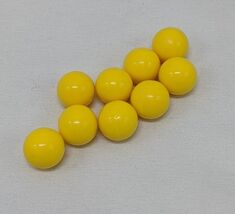 Set Of (9) Yellow Board Game Plastic Ball Marble Pieces - $6.92