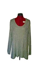 Style &amp; Co Sweater Pullover Steel Gray Women Scoop Neck Size XL Ribbed - £26.35 GBP