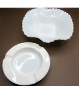 Milk Glass Ashtray and Candy Dish - $24.75