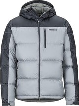 New Marmot Men&#39;s XXL Guides 700-Fill Down Hooded Puffer Jacket Gray Storm - $130.34