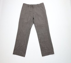 Banana Republic Mens 33x30 Classic Fit Wool Wide Leg Chino Pants Trousers Brown - $59.35