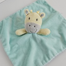 Cuddle Time Yellow Giraffe Aqua Security Blanket Lovey Satin Knots - £23.45 GBP