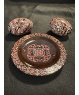 Ukrainian Pysanky Easter Eggs &amp; Plate Set – Hand-Painted Wax-Resist Folk... - $54.63 CAD