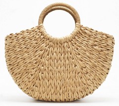 2023 new Handmade Bag Women Pompon Beach Weaving Ladies paper Straw Bag Wrapped  - £79.46 GBP