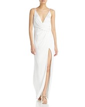 Aidan by Aidan Mattox V Neck Draped Column Gown - £43.51 GBP+