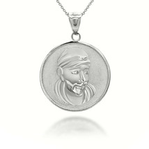 925 Sterling Silver Sathya Sai Baba Hindu Guru Coin Pendant Necklace - £26.74 GBP+