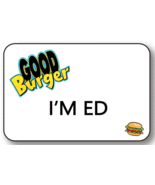 I&#39;M ED GOOD BURGER NAME BADGE TAG HALLOWEEN PROP MAGNETIC FASTENER - $298.65 MXN