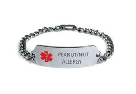 P EAN Ut Nut Allergy Medical Alert Id Bracelet. Free Medical Emergency Card! - £23.91 GBP