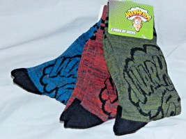 Men&#39;s Socks Warheads 3 Pack NEW Casual Dress Crew one size Red Blue Gree... - £13.34 GBP