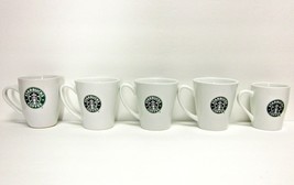 Starbucks Coffee Company Mixed Lot (5) Classic Mermaid Logo White CUPS/MUGS - £43.31 GBP