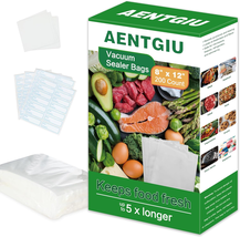 200 Vacuum Sealer Bags for Food, 8X12 Inch Thick BPA Free Vacuum Sealer ... - £34.38 GBP