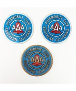 3 Vtg 1979 AAA Auto Club Sticker Emblem Southern California Gold Silver ... - $54.84 CAD