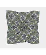 25 Inch Square Scarf Head Wrap or Tie | | Green Blue | On The Lake Desig... - £31.45 GBP