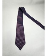 Calvin Klein Necktie Burgundy Slate Blue Striped Men&#39;s Tie 3&quot; Skinny  - $13.03 CAD
