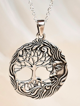 Tree Of Life Pendant Necklace Wise Man All Father 925 Silver 18&quot; Chain Boxed - £25.38 GBP