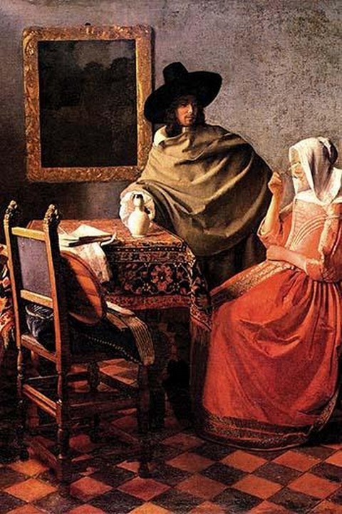 Primary image for Glass of Wine by Johannes Vermeer - Art Print