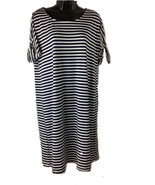 Ronni Nicole Womens Tunic Dress 10 Blue &amp; White Strip Tie Sleeves - $192.96 MXN