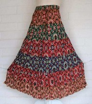 New Sacred Threads S M Tiered Full Sweep Hem Santa Fe Tile Long Full Sweep Skirt - £26.07 GBP