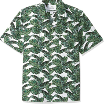 28 Palms Hawaiian Shirt Mens XXL Green White Banana Leaves Tropical Button Aloha - £18.59 GBP