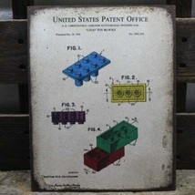 11" LEGO bricks US Patent wood sign art decor hang up display legos blocks toys - $29.69
