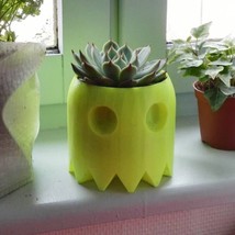 Ghost Pacman Planter Pot Hand-Made Succulent Flowers Honey Decoration 3D Print - £15.94 GBP