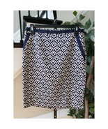 The Limited Pencil Skirt Womens Size 2 Blue White Patterned Lined High W... - $37.91 CAD