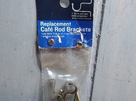 Bed Bath &amp; Beyond 2 Cafe Rod Brackets (Antique Brass) 7/16 in ~Hardware Included - £4.67 GBP