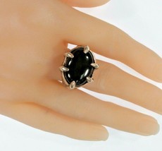 Vintage Onyx Eagle Claw Sterling Silver Ring SZ 13.50 - £148.19 GBP