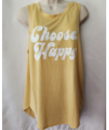 Grayson Threads Tuni Tank Top Women Size XL Yellow &#39;Choose Happy&#39; Tee Shirt - $11.88