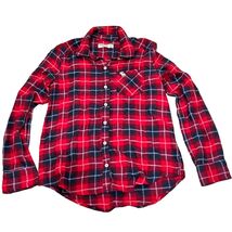 Abercrombie Kids Red &amp; Black Plaid Button-Up Shirt Size 11/12 Long Sleev... - $17.28