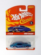 Hot Wheels 1968 Cougar Classics Series 1 #7 of 25 Blue Die-Cast Car 2005 - £9.67 GBP