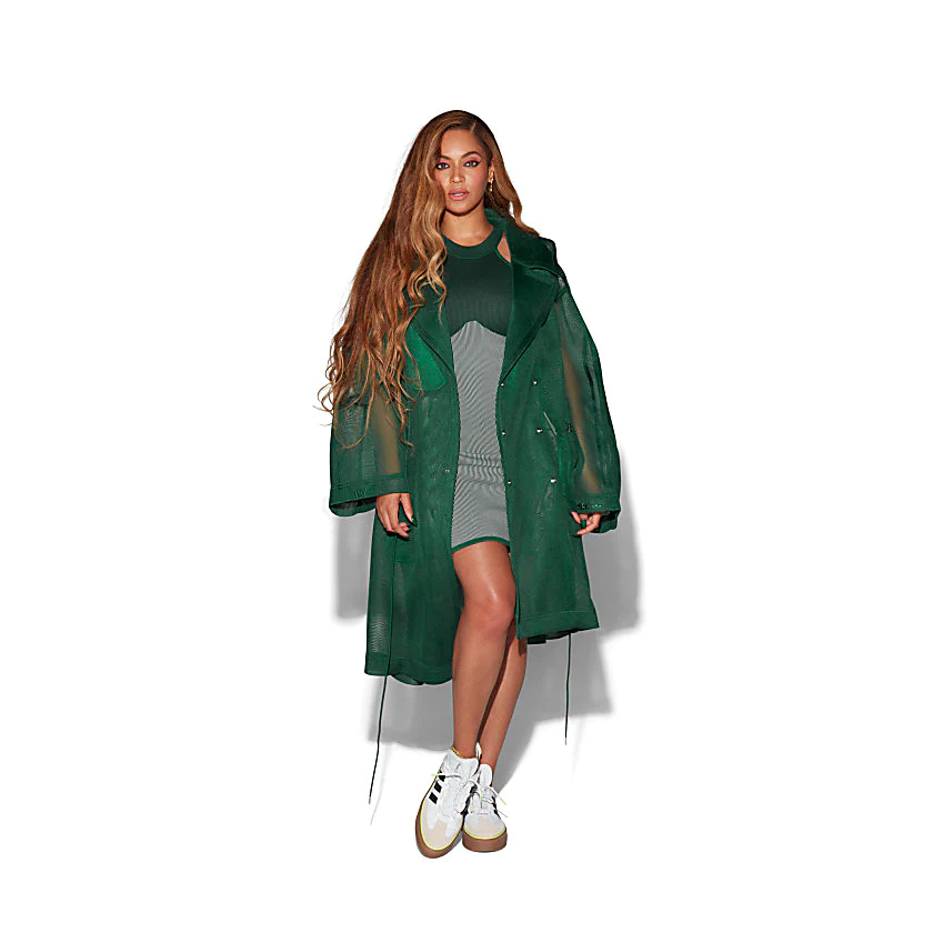 Adidas x IVY PARK Drip 2: Mesh Trench Coat (De-Grassy) – dark green (Unisex) - £167.86 GBP