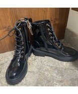 Maurice&#39;s Y2K Women&#39;s Combat Boots Shiny Black Tie Up Harley Moto Size 9... - $49.99