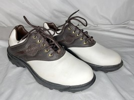 FootJoy Mens Golf Shoes 45587 GreenJoys Brown White Oxford Soft Spikes 8.5M - €13,89 EUR
